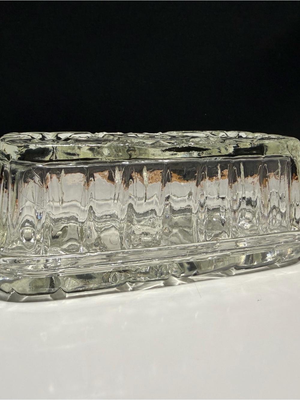 Vintage Clear Glass Butter Dish
